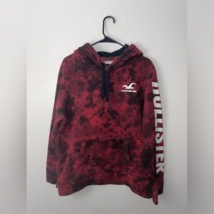 Hollister Tie Dye Hoodie Jacket Size M Camo Red Black